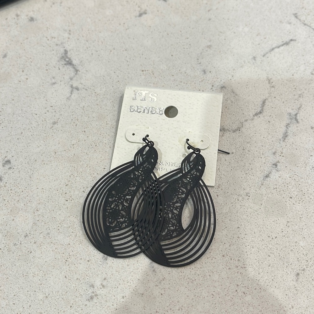 It’s sense Black earrings